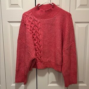 Women's Pink Cable Knit Sweater